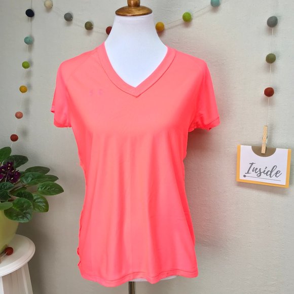 Hi-Vis UA Heatgear Short Sleeve Tech Sport Top - Picture 9 of 14